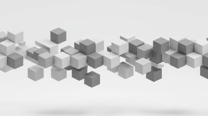 Cubes in shades of gray arrangement