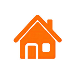 orange house icon simple home symbol