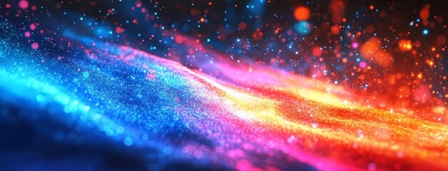 Wall Mural - Vibrant Cosmic Swirl with Multicolored Particles
