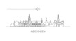 © godsfavoritearts - Aberdeen Skyline Vector Scotland Cityscape.