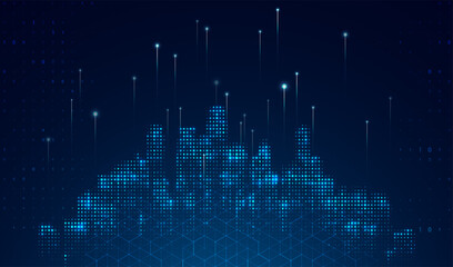 Abstract global technology background. Futuristic data network representation. Digital innovation concept for your design.