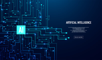 Abstract futuristic circuit board background. Hi-tech Illustration of digital technology. Graphic concept for your design