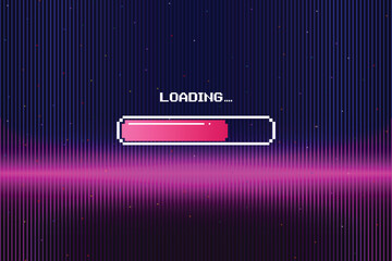 Wall Mural - loading. pixel art. 8 bit. retro game. for game assets in vector illustrations. retro futurism sci-f