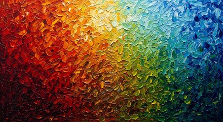 Vibrant abstract rainbow gradient with textured brushstrokes creating a dynamic and colorful background