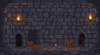 © neyostudio - Pixelated Dungeon Scene with Torches and Treasure Chests