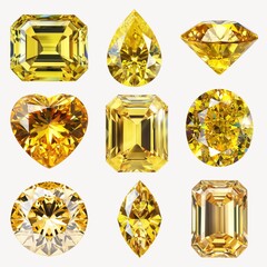 Wall Mural - Yellow diamonds various shapes design element set