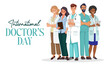 © SachiDesigns - set of characters medical doctors staff team working health people animals veterinarian doctor nurse surgeon protection medicine hospital uniform treatment