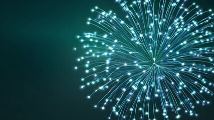 Wall Mural - fiber optic fireworks: dynamic, abstract illustration featuring a network of glowing fiber optic thr