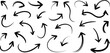 © Pixel Stock - Black brush stroke arrows pointing in various directions vector