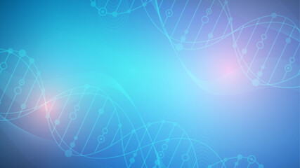 Wall Mural - molecular structure dna, atom, neurons. science concept for your design. connected lines with dots. 