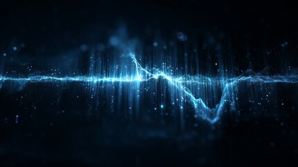 Wall Mural - Celestial Energy: Abstract Blue Lightwave Background