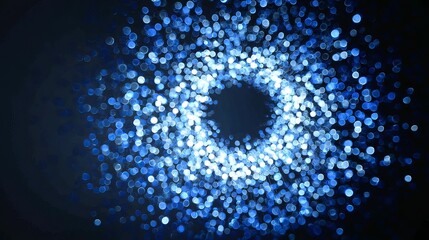 Wall Mural - Abstract Blue Eye Design:  Cosmic Nebula, Glowing Orb, Digital Art