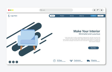 Wall Mural - chair store website landing page. graphical user interface for website page