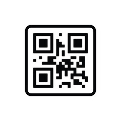 Simple Black and White QR Code Icon