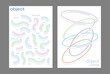 © KKK - futuristic abstract object poster template using soft pastel 3d shapes, curved visual elements, and modular design structure expressing fluidity connection ring loop link bold line pattern cover flyer