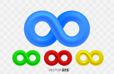 Wall Mural - Symbol of infinity, icons for logo, color set collection. Vector Illustration