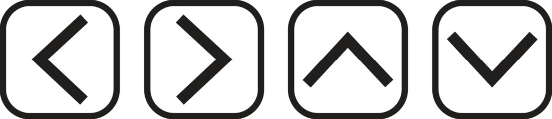 Diagonal arrow and corner navigation icons set in simple outlined, solid, and colored square styles for UI use – transparent background