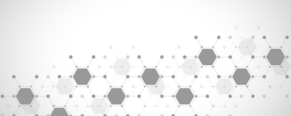 Wall Mural - Molecular abstract structure and genetic engineering DNA. Healthcare and medicine background concept. Scientific research background. Wave flow. Innovation pattern. Vector illustration.