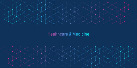 Wall Mural - modern health care or medical background design. health care innovation concept. horizontal header w