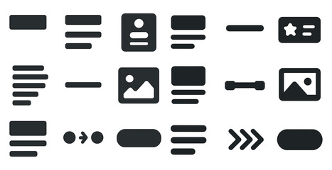 Navigation and user interface icons set – flat, filled, web and app ui elements