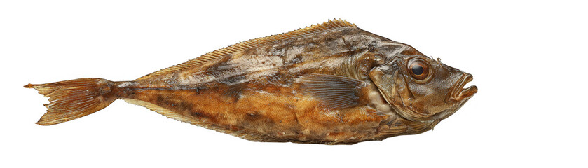 Wall Mural - Striking minimalism, a fish in focus against deep black background.