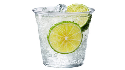 Wall Mural - A glass of refreshing lime water, perfect summer hydration solution refreshing.