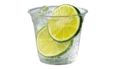 Wall Mural - A glass of refreshing lime water, simple hydration with citrus twist refreshing.