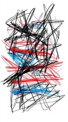 Wall Mural - a scribble abstract drawing lines.