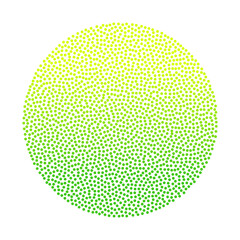 Wall Mural - gradient stipple effect dotted green circle. isolated vector dotted colorful spot abstract design el