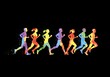 © Edi - Energetic illustration of runners in colorful silhouette style—great for marathon runner clipart and active-themed visuals.