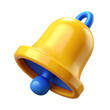 © AI Images Studio - 3d render of a yellow and blue bell on transparent background