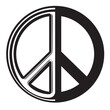 © Laki Parvin  - Black and white vector illustration of the universal peace symbol representing peace and harmony