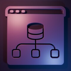 Wall Mural - purple server, data, web hosting icon isolated on purple-blue background. minimalism concept. 3d ren