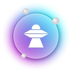 Wall Mural - white ufo flying spaceship icon isolated on white background. flying saucer. alien space ship. futur