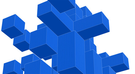 Wall Mural - abstract modular architecture 3d rendering	
