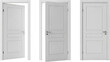 © Aether Io - Three White Interior Panel Doors One Partially Ajar Against A Transparent Background Isolate Transparent Background