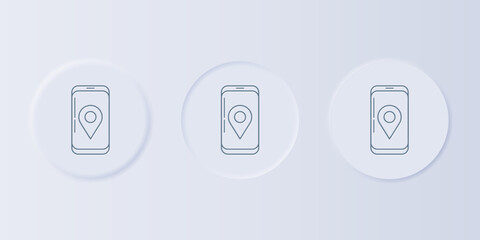 Wall Mural - grey mobile smart phone with app delivery tracking icon isolated on grey background. parcel tracking