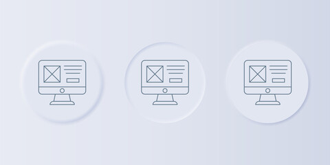 Wall Mural - Grey UI or UX design icon isolated on grey background. Set icons in square buttons. Vector