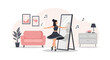 © RYAN - Elegant Ballerina Practicing Ballet Moves In The Comfort Of Her Cozy Home