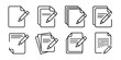 © Hena - Document Edit Icon set. File and Pencil Symbol, Edit file icon, note, sign up icon, Edit file vector icon set. Document modification icon, sign up icon