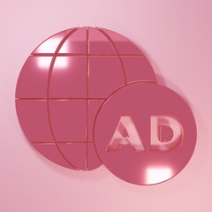 Wall Mural - pink advertising icon isolated on pink background. concept of marketing and promotion process. respo