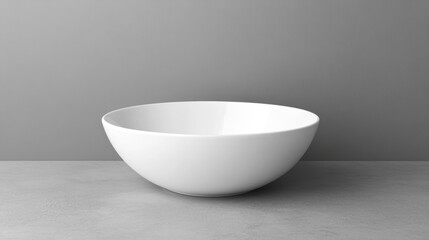 Wall Mural - simple white bowl on grey surface.