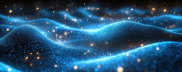 Wall Mural - abstract blue glowing surface with dynamic energy and vibrance