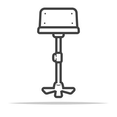 Wall Mural - music stand outline icon transparent vector isolated