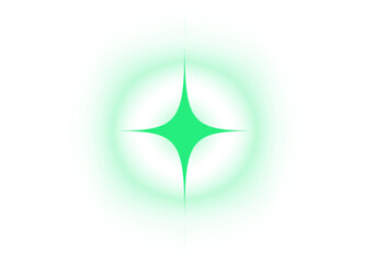 Wall Mural - Bright green glowing starburst with soft radial light and futuristic shine effect on white background. Ideal for digital design, tech UI, or cosmic-style visuals. Clean abstract high-res vector.