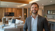 © King - Real estate agent portrait in luxury home interior design for property sales and marketing campaign use