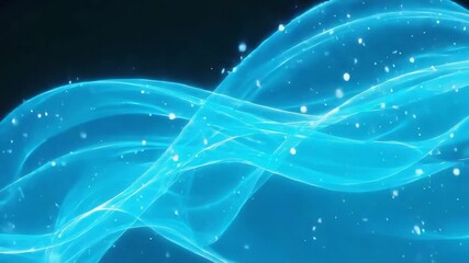 Wall Mural - abstract blue wavy lines are flowing smoothly on a dark background, creating a mesmerizing and elega
