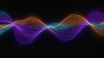 Wall Mural - glowing lines create a mesmerizing visual effect, blending orange, purple, and blue hues in a seamle