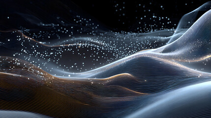 Wall Mural - abstract flowing landscape of shimmering light and gentle waves evokes a sense of serenity and wonde