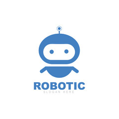 Modern Simple Robot Logo Vector Design